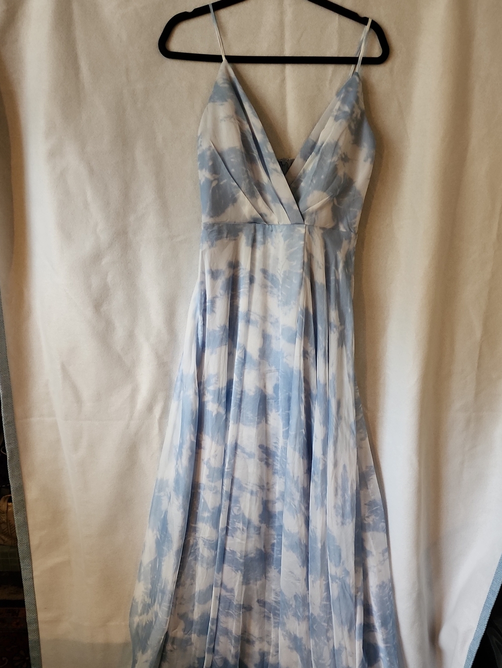 Ethereal Light Blue and White Tie-Dye Maxi Dress - Size Small NWT